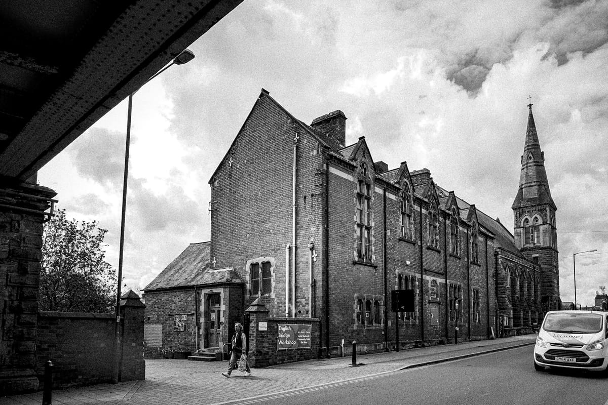 A monochrome exploration of English Bridge Studios, capturing the timeless charm of Shrewsbury’s creative heart. Feature image