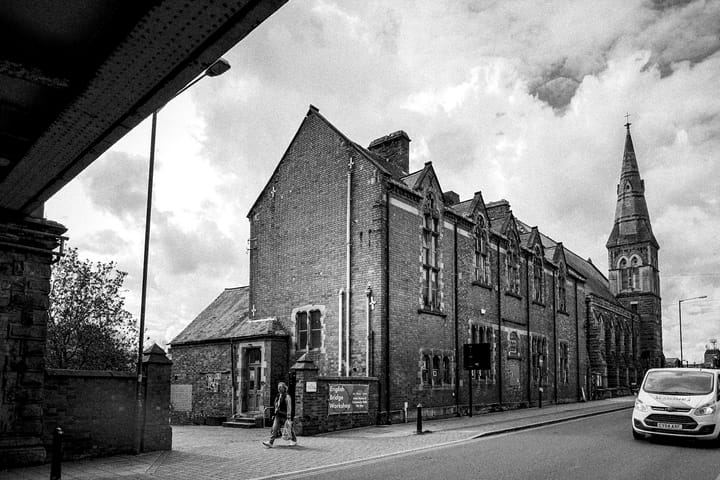 A monochrome exploration of English Bridge Studios, capturing the timeless charm of Shrewsbury’s creative heart. Feature image